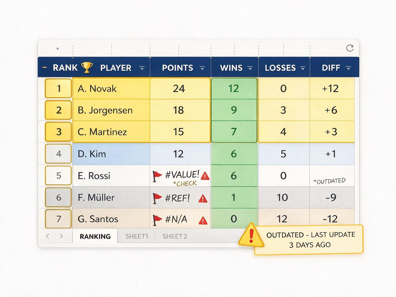 Chega de calcular ranking na planilha